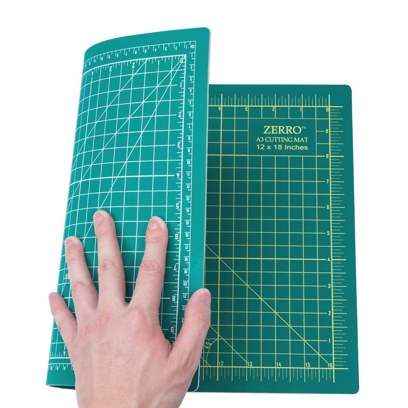 ZERRO Self Healing Cutting Mat 12" x 18" Double Sided No-Slip Rotary Cutting Sewing Mat Durable 5 Layers PVC Cutting Board (A3)â€¦ - Image 1